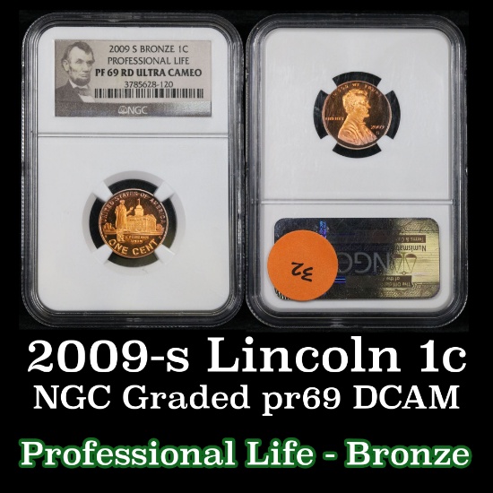 NGC 2009-s Professional Life Lincoln Cent 1c Graded Gem++ Proof Deep Cameo By NGC