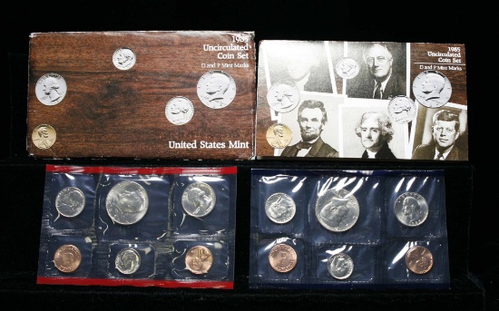 1985 Uncirculated Set, 10 coins + 2 Medallions P & D mint