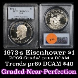PCGS 1973-s Ike $1 $1 Graded Gem++ Proof Deep Cameo By PCGS
