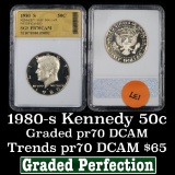 1980-s Kennedy Half Dollar 50c Graded Gem++ Proof Deep Cameo By SGS