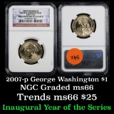 NGC 2007-P GEORGE WASHINGTON Presidential Dollar $1 Graded ms60 by NGC