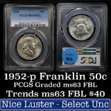 PCGS 1952-p Franklin Half Dollar 50c Graded ms63 FBL by PCGS