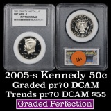 2005-s Kennedy Half Dollar 50c Graded Gem++ Proof Deep Cameo By PCC