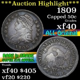 ***Auction Highlight*** 1809 Capped Bust Half Dollar 50c Graded xf by USCG (fc)