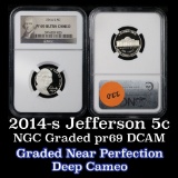 NGC 2014-s Jefferson Nickel 5c Graded Gem++ Proof Deep Cameo By NGC