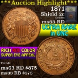 ***Auction Highlight*** 1871 Two Cent Piece 2c Graded Select Unc RD by USCG (fc)
