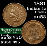1881 Indian Cent 1c Grades Select AU