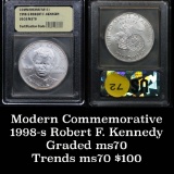 1998S Robert Kennedy Modern Commem Dollar $1 Graded ms70, Perfection By USCG