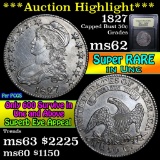 ***Auction Highlight*** 1827 Capped Bust Half Dollar 50c Graded Select Unc by USCG (fc)