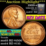 ***Auction Highlight*** 1909-s Lincoln Cent 1c Graded Choice+ Unc RD by USCG (fc)