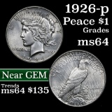 1926-p Peace Dollar $1 Grades Choice Unc