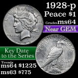 1928-p Peace Dollar $1 Grades Choice Unc