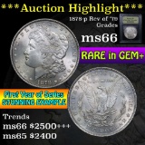 ***Auction Highlight*** 1878-p Rev '79 Morgan Dollar $1 Graded GEM+ Unc by USCG (fc)