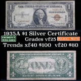 1935A $1 Silver Certificate Hawaii, Signatures of Julian & Morgenthau Grades vf+