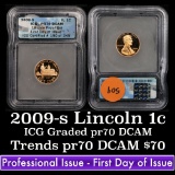 2009-s Professional Lincoln Cent 1c Graded Gem++ Proof Deep Cameo By ICG