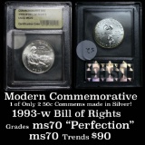 1993-w Bill of Rights Modern Commem Dollar $1 Graded GEM++, Perfection By USCG