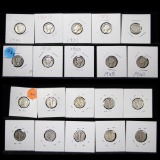 Set of 10 Mercury Dimes, Varieous Dates and Mint Marks