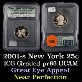 2001-s New York Washington Quarter $1 Graded pr69 dcam By ICG