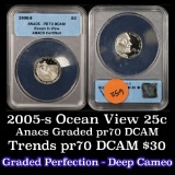 ANACS 2005-s Ocean View Jefferson Nickel 5c Graded Gem++ Proof Deep Cameo By ANACS