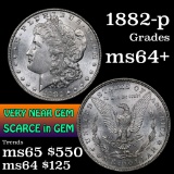 1882-p Morgan Dollar $1 Grades Choice+ Unc