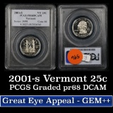 PCGS 2001-s Vermont Washington Quarter 25c Graded pr68 dcam by PCGS