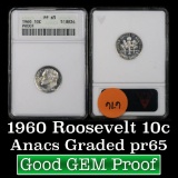 ANACS 1960 Roosevelt Dime 10c Graded Gem Proof By ANACS