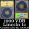 ANACS 1909 vdb Lincoln Cent 1c Graded xf40 By ANACS