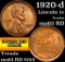 1920-d Lincoln Cent 1c Grades Select Unc RD (fc)