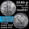 1946-p Walking Liberty Half Dollar 50c Grades Choice+ Unc