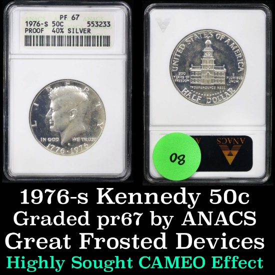 ANACS 1976-s Kennedy Half Dollar 50c Graded pr67 By ANACS