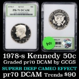 1978-s Kennedy Half Dollar 50c Graded GEM++ Proof Deep Cameo By GCGS