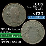 1808 Draped Bust Half Cent 1/2c Grades vf, very fine (fc)