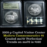 2001-p Capitol Modern Commem Dollar $1 Graded ms70, Perfection by USCG