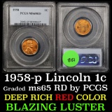 PCGS 1958-p Lincoln Cent 1c Graded ms65 rd By PCGS
