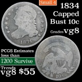 1834 Capped Bust Dime 10c Grades vg, very good