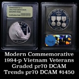 1994-P Vietnam Modern Commem Dollar $1 Graded GEM++ Proof Deep Cameo by USCG