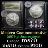 2007-p Jamestown Modern Commem Dollar $1 Graded ms70, Perfection by USCG