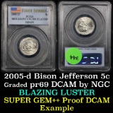 PCGS 2005-d Bison Jefferson Nickel 5c Graded ms65 By PCGS