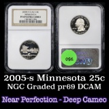 NGC 2005-s Minnesota Washington Quarter 25c Graded pr69 dcam By NGC