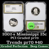 2002-s Mississippi Washington Quarter 25c Graded GEM++ Proof Deep Cameo By PCI