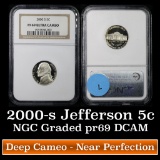 NGC 2000-s Jefferson Nickel 5c Graded GEM++ Proof Deep Cameo By NGC