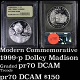 1999-p Dolley Madison Modern Commem Dollar $1 Graded GEM++ Proof Deep Cameo by USCG