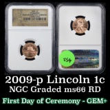 NGC 2009-p Presidency Lincoln Cent 1c Graded ms66 rd By NGC