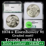 1974-s  Eisenhower Dollar $1 Graded GEM++ By PCI