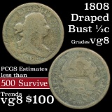 1808 Draped Bust Half Cent 1/2c Grades vg, very good