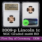 NGC 2009-p Professional Life Lincoln Cent 1c Graded ms66 rd By NGC