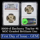 NGC 2009-d Zachary Taylor Presidential Dollar $1 Graded ms65 By NGC