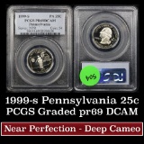 PCGS 1999-s Pensylvania Washington Quarter 25c Graded pr69 dcam By PCGS