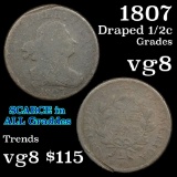 1807 Draped Bust Half Cent 1/2c Grades vg, very good