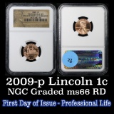 NGC 2009-p Professional Life Lincoln Cent 1c Graded GEM+ RD By NGC